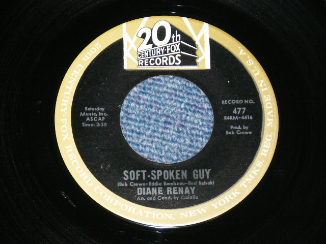 画像: DIANE RENAY - KISS ME SAILOR : SOFT-SPOKEN GUY ( Ex++/Ex++ )   / 1964 US AMERICA ORIGINAL Used 7" Single  