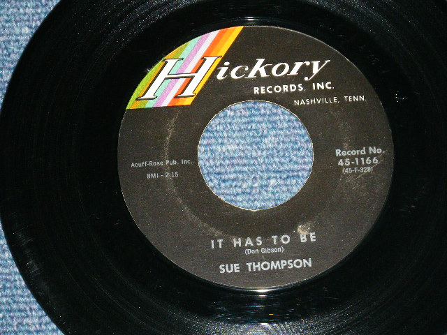 画像: SUE THOMPSON -  TWO OF A KIND : IT HAS TO BE  (Ex+++/Ex+++)  / 1962 US AMERICA ORIGINAL   Used 7" SINGLE 