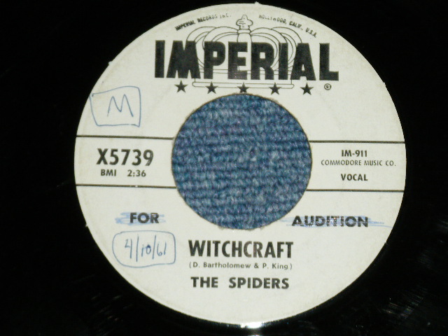 画像: The SPIDERS - (True) YOU DON'T LOVE ME : WITCHCRAFT ( VG++/VG++ ) / 1961 US AMERICA  ORIGINAL "WHITE LABEL PROMO" Used 7" SINGLE 