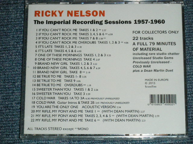 画像: RICKY NELSON - THE IMPERIAL RECORDING SESSIONS 1957-1960 ( SEALED )  / 2008 EUROPE "BRAND NEW Sealed" 2 CD  