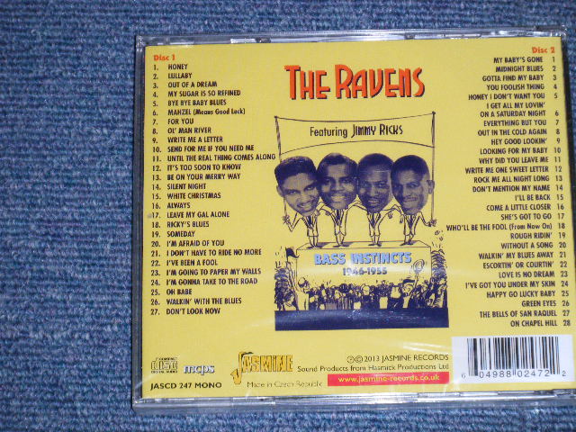 画像: The RAVENS featuring JIMMY RICKS - BASS INSTRUCTS 1946-1955 ( SEALED )  / 2013 UK/CZECH REPUBLIC "BRAND NEW Sealed" 2 CD  