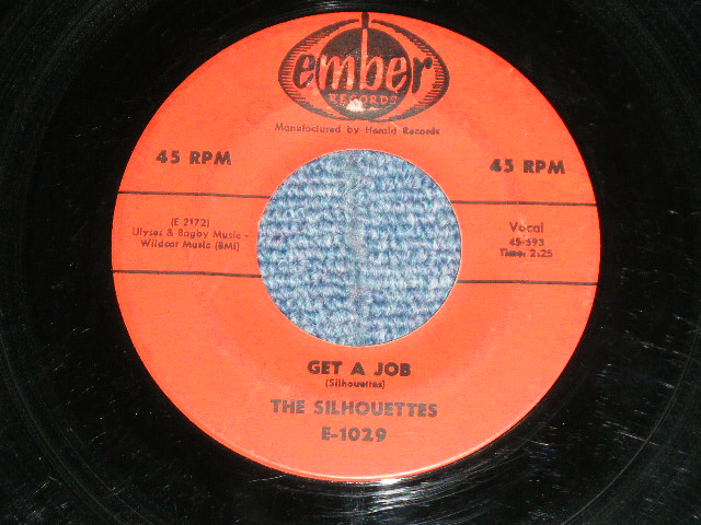 画像1: THE SILHOUETTES - GET A JOB : I AM LONELY ( VG++/VG++ )  / 1958 US AMERICA ORIGINAL Used 7"SINGLE 