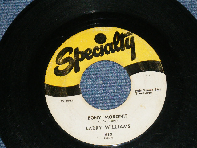 画像1: LARRY WILLIAMS - BONY MORONIE (VG+++/VG+++ )  / 1957 US ORIGINAL 7" SINGLE 