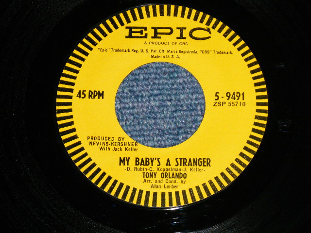 画像: TONY ORLAND - MY BABY'S A STRANGER : TALKIN' ABOUT YOU (Arr.  C.KING)  ( Ex++/MINT- ) / 1962 US AMERICA ORIGINAL "With PICTURE SLEEVE / PS"  Used 7" SINGLE  