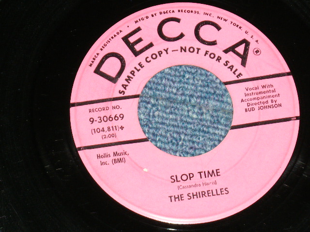 画像: THE SHIRELLES - MY LOVE IS A CHARMS ; SLOP TIME ( Ex-/Ex- ) / 1958  US AMERICA  ORIGINAL"PINK LABEL PROMO" Used 7" SINGLE