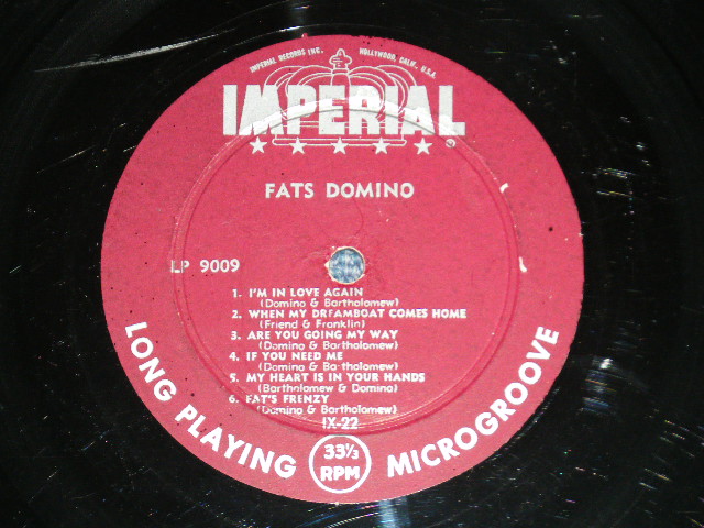 画像: FATS DOMINO - ROCK AND ROLLIN'  (Ex++/VG+++ )  / 1956 US AMERICA ORIGINAL "1st Press MAROON Label"  MONO Used  LP 