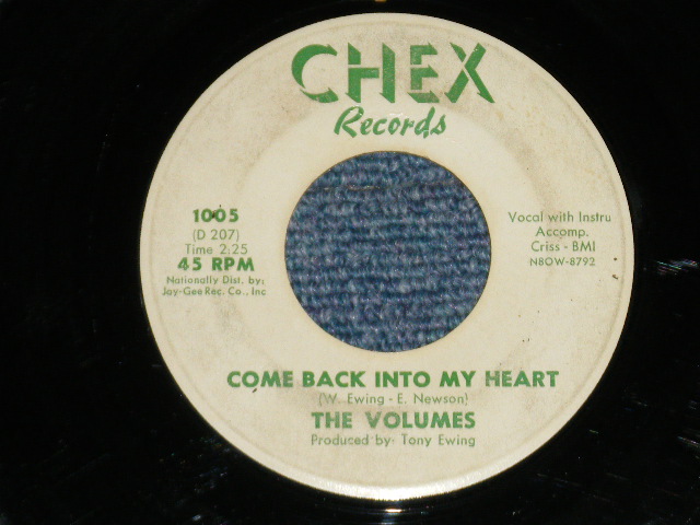 画像1: The VOLUMES - COME BACK INTO MY HEART : THE BELL  ( Ex/Ex- ) / 1962 US AMERICA ORIGINAL Used 7" SINGLE 