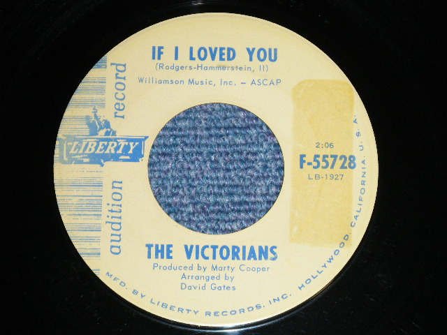 画像: The VICTORIANS - MONKEY STROLL ( Arr.by PERRY BOTKIN,Jr.)  : IF I LOVED YOU ( Arr. by DAVID GATES )   (Ex+/Ex++ ) / 1961 US AMERICA ORIGINAL "AUDITION Label PROMO"  Used 7" SINGLE 