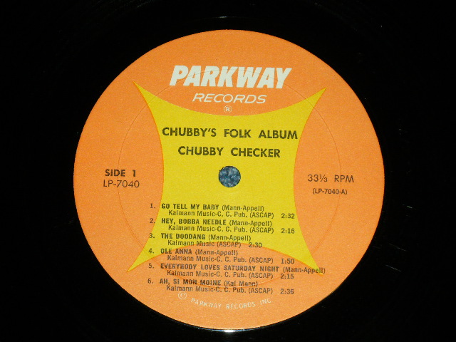 画像: CHUBBY CHECKER -  BCHUBBY'S FOLK ALBUM  ( Ex++/MINT- )   / 1964 US AMERICA ORIGINAL 1st  Press Label MONO Used LP -