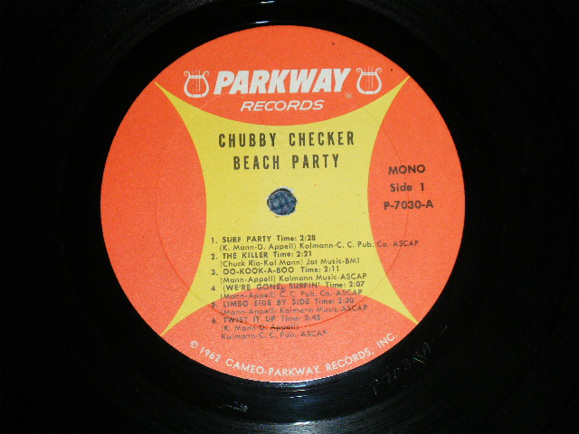 画像: CHUBBY CHECKER -  BEACH PARTY   ( Ex+++,Ex/MINT- )   / 1963 US AMERICA ORIGINAL 1st  Press Label MONO Used LP -