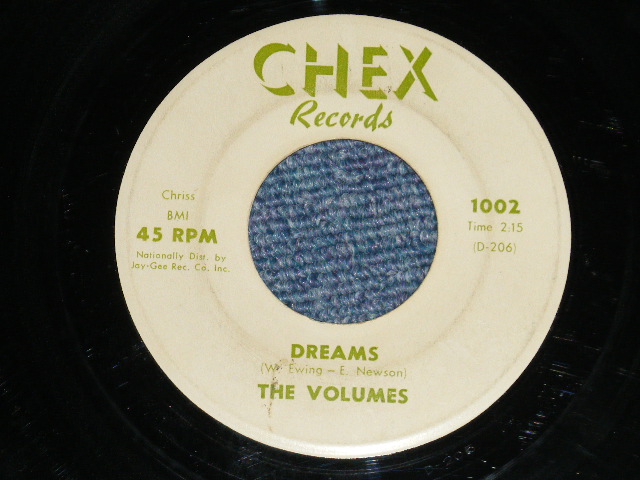 画像: The VOLUMES - I LOVE YOU : DREAMS ( VG+/VG+ ) / 1962 US AMERICA ORIGINAL 1st Press "NO Refarence to Jay-Gee" Label  Used 7" SINGLE 