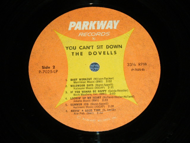 画像: THE DOVELLS -YOU CAN'T SIT DOWN ( Ex+/Ex++ Looks: Ex+ ) / 1962 US AMERICA ORIGINAL MONO Used  LP 