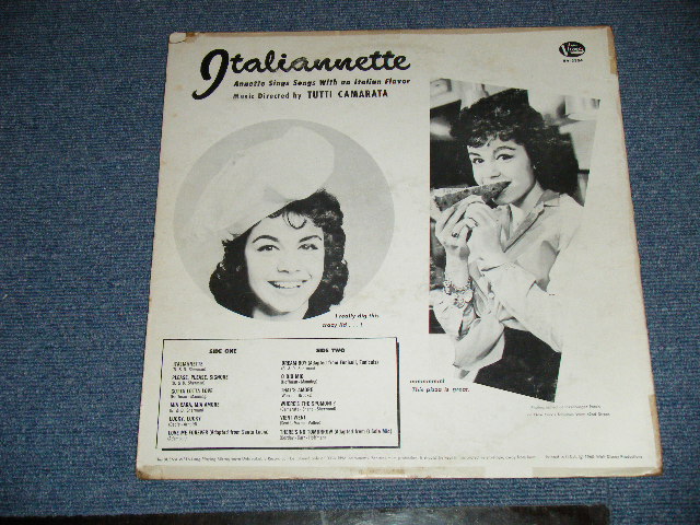 画像: ANNETTE - ITALIANNETTE ( VG++/Ex+ Looks:Ex ) / 1960 US AMERICA ORIGINAL MONO Used LP  