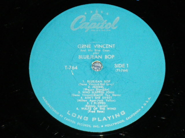 画像: GENE VINCENT -  BLUEJEAN BOP! ( VG+++/Ex Looks: VG+++ ) / 1957 US AMERICA ORIGINAL 1st Press"TURQUOISE Label"  MONO Used LP 