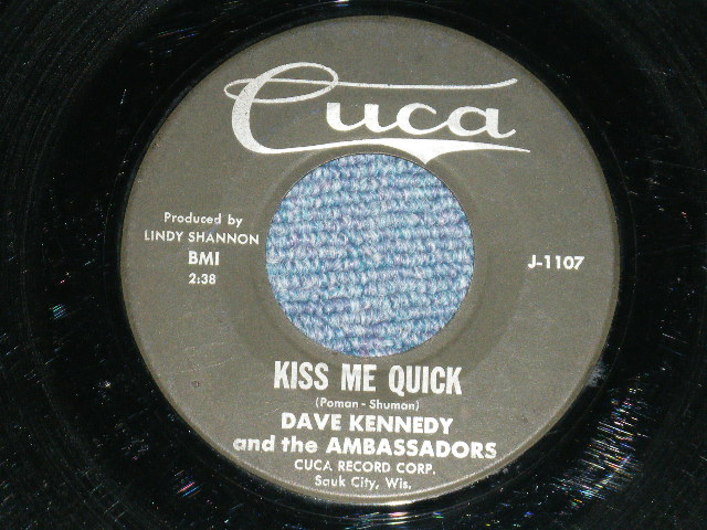 画像: DAVE KENNEDY & the AMBASSADORS - KEEPI' and HIDIN' : KISS ME QUICK ( Ex-/Ex- )   / Early 1960's  US AMERICA ORIGINAL Used 7"45rpm Single 