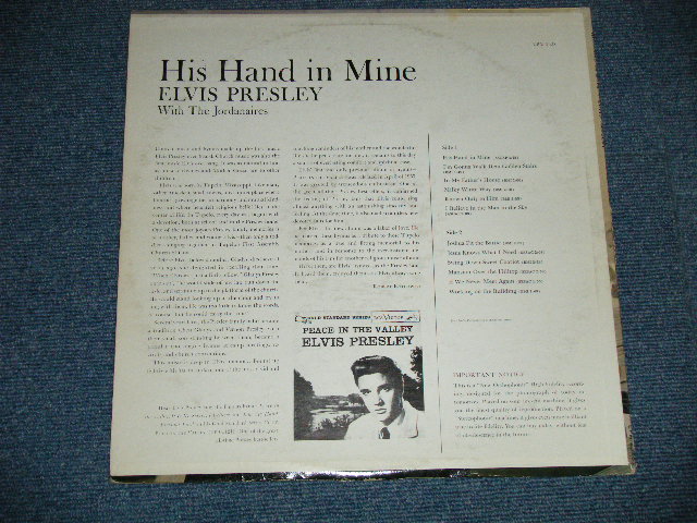 画像: ELVIS PRESLEY - HIS HAND IN MINE ( Matrix # L2PP 4729-4S/L2PP 4730-3S )( Ex++,Ex/Ex++ : EDSP ) / 1964 US AMERICA ORIGINAL 3rd Press Label "MONAURAL at BOTTOM" MONO Used LP MONO 