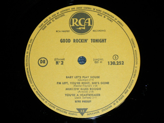 画像: ELVIS PRESLEY - GOOD ROCKIN' TONIGHT ( Ex+++/MINT-)  / 1980's  FRANCE FRENCH Used 10" LP  