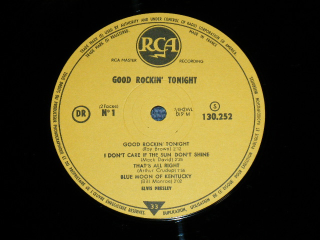 画像: ELVIS PRESLEY - GOOD ROCKIN' TONIGHT ( Ex+++/MINT-)  / 1980's  FRANCE FRENCH Used 10" LP  