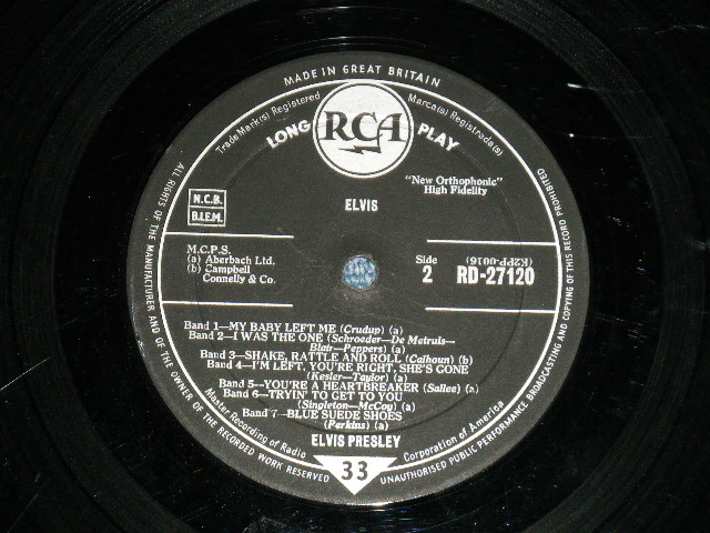 画像: ELVIS PRESLEY - ELVIS (Matrix # 1B/1B ) ( Ex/VG+++ )  / 1959 UK ENGLAND ORIGINAL "BLACK with SILVER PRINT" Label MONO Used LP 