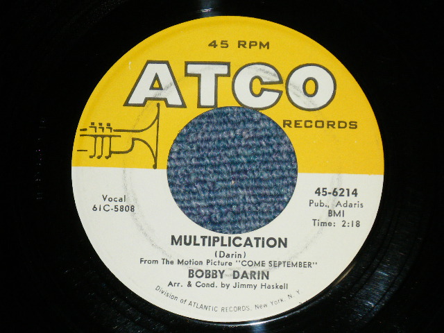 画像: BOBBY DARIN - MULTIPLICATION : IRRESISTIBLE YOU  ( Ex+++/Ex+++) / 1961 US AMERICA ORIGINAL  Used  7" Single  With PICTURE SLEEVE 