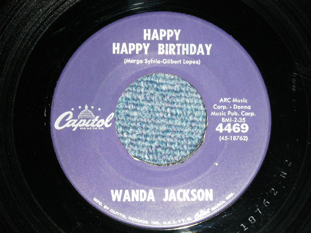 画像: WANDA JACKSON  - MEAN MEAN MAN  : HAPPY HAPPY BIRTHDAY ( MINT-/Ex++ Looks:MINT-)  / 1960 US AMERICA ORIGINAL Used 7"Singl
