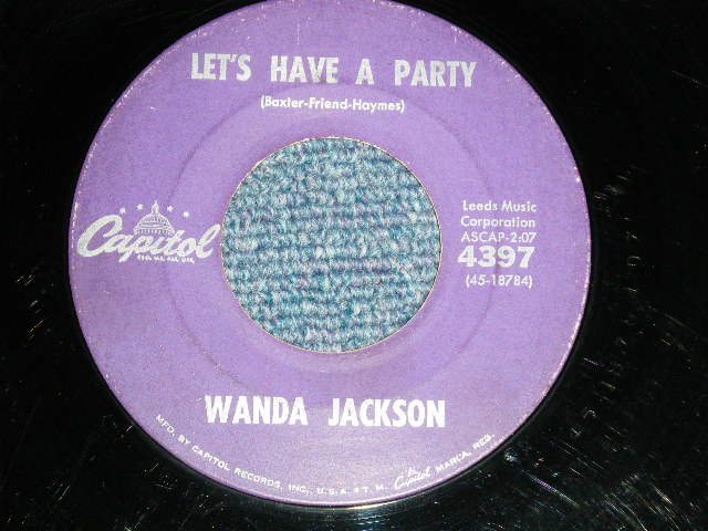 画像1: WANDA JACKSON  With GENE VINCENT'S BLUE CAPS -  LET'S HAVE A PARTY : COOL LOVE ( Ex/Ex)  / 1960 US AMERICA ORIGINAL Used 7"Singl