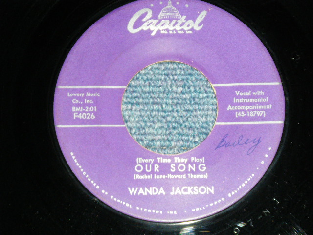 画像1: WANDA JACKSON  - OUR SONG : MEAN MEAN MAN ( Ex+/Ex+ )  / 1958 US AMERICA ORIGINAL Used 7"Singl