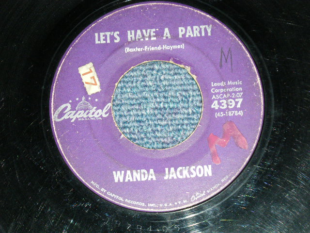 画像1: WANDA JACKSON  With GENE VINCENT'S BLUE CAPS -  LET'S HAVE A PARTY : COOL LOVE ( VG++/VG++ : STOL,WOL )  / 1960 US AMERICA ORIGINAL Used 7"Singl