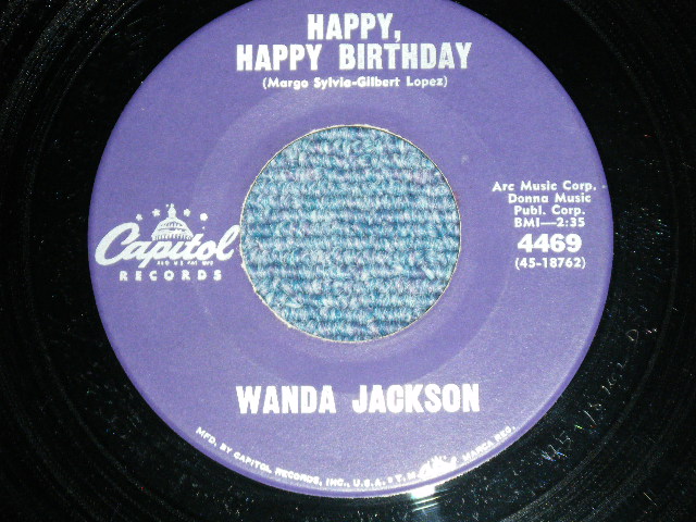 画像: WANDA JACKSON  - MEAN MEAN MAN  : HAPPY HAPPY BIRTHDAY ( Ex+++/Ex++)  / 1960 US AMERICA ORIGINAL Used 7"Singl