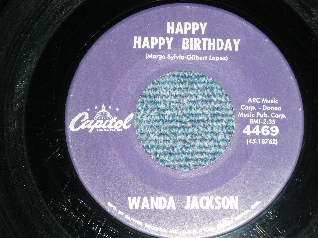 画像: WANDA JACKSON  - MEAN MEAN MAN  : HAPPY HAPPY BIRTHDAY ( Ex-/VG+++)  / 1960 US AMERICA ORIGINAL Used 7"Singl