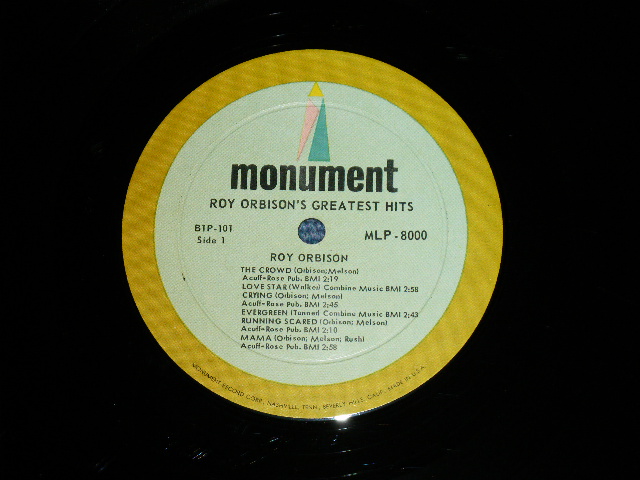 画像: ROY ORBISON - GREATEST HITS ( Ex+++ Ex++/MINT- )  /  1963 US AMERICA ORIGINAL MONO  Used LP 