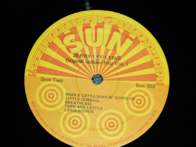 画像: JERRY LEE LEWIS - ORIGINAL GOLDEN HITS VOL.1 (Matrix # SIDE I SUN-102 SIC 49 M Paul / SIDE II SUN-102 SIC 49 M Paul )  ( MINT-/MINT- )  / 1969 US AMERICA  ORIGINAL Used LP 