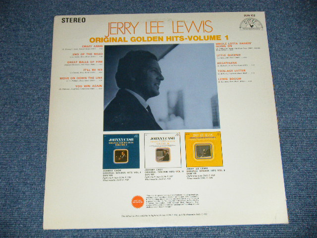 画像: JERRY LEE LEWIS - ORIGINAL GOLDEN HITS VOL.1 (Matrix # XSBV-130191-1ESUN-102A/XSBV-130192-1F SUN-102B )  ( Ex+/MINT- )  / 1969 US AMERICA  ORIGINAL Used LP 