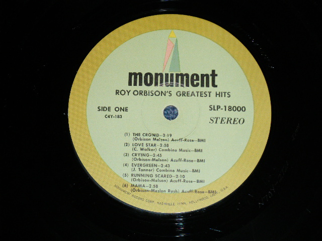 画像: ROY ORBISON - GREATEST HITS ( Ex+,Ex/Ex+++)  /  1963 US AMERICA ORIGINAL STEREO Used LP 