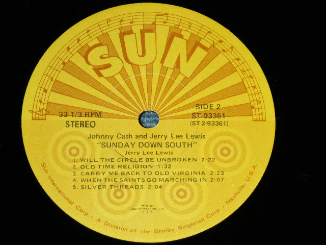 画像: JERRY LEE LEWIS - SUNDAY DOWN SOUTH ( Ex+++/Ex++ Looks:Ex)  / 1971 US AMERICA  ORIGINAL "Record Club Release" Used LP
