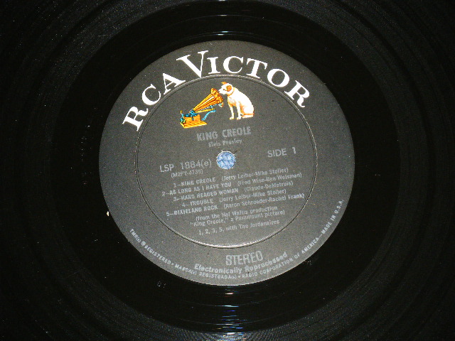 画像: ELVIS PRESLEY -  KING CREOLE ( Matrix # M2 PY4735-5S/M2 PP4736-5S )( VG++/MINT-) / 1964 Version US AMERICA  "WHITE RCA VICTOR logo on Top & White DOG on NEAR TOP & Small STEREO at BOTTOM" Label  STEREO  Used LP