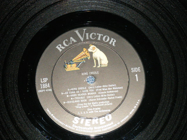 画像: ELVIS PRESLEY -  KING CREOLE ( Matrix # M2 PY4735-1S/M2 PP4736-1S )( Ex/Ex+) / 1962 Version US AMERICA  "SILVER RCA VICTOR logo on Top & White DOG on NEAR TOP & Large STEREO at BOTTOM" Label  STEREO  Used LP
