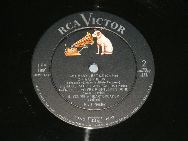 画像: ELVIS PRESLEY -  FOR LP FUNS ONLY ( Matrix # J2 PP8070-1S/J2 PP8071-1S )( Ex+++/MINT-) / 1959 US AMERICA ORIGINAL 1st Press "SILVER RCA VICTOR logo on Top & Long Play at BOTTOM" Label  MONO Used LP