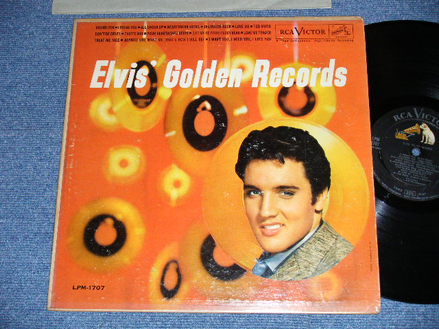 画像1: ELVIS PRESLEY -  ELVIS' GOLDEN RECORDS  ( Matrix # H2 WP-8398-20S/H2 WP-8399-20S )( Ex+/Ex+ Looks:Ex) / 1959 US AMERICA ORIGINAL 2nd Press "WHITE TITLE on Front Cover"  "SILVER RCA VICTOR logo on Top & Long Play at BOTTOM" Label "RE2 at Back Cover's Top"  MONO Used LP