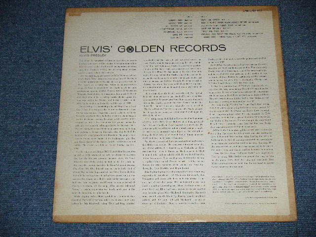 画像: ELVIS PRESLEY -  ELVIS' GOLDEN RECORDS  ( Matrix # H2 WP-8398-20S/H2 WP-8399-20S )( Ex+/Ex+ Looks:Ex) / 1959 US AMERICA ORIGINAL 2nd Press "WHITE TITLE on Front Cover"  "SILVER RCA VICTOR logo on Top & Long Play at BOTTOM" Label "RE2 at Back Cover's Top"  MONO Used LP