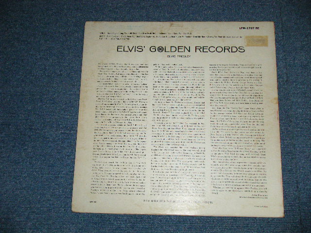 画像: ELVIS PRESLEY -  ELVIS' GOLDEN RECORDS  ( Matrix # H2 WP-8398-18S/H2 WP-8399-16S )(  Ex-/Ex++ ) / 1958 US AMERICA ORIGINAL 1st Press "Light BLUE TITLE on Front Cover"  "SILVER RCA VICTOR logo on Top & Long Play  at BOTTOM" Label  "'RE' on BACK Cover"  MONO Used LP