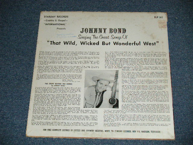 画像: JOHNNY BOND - THEAT WILD, WICKED BUT WONDERFUL WEST  ( Ex/Ex+ Looks: Ex++ : EDSP )  / 1961 US AMERICA ORIGINALSTEREO  Used LP 