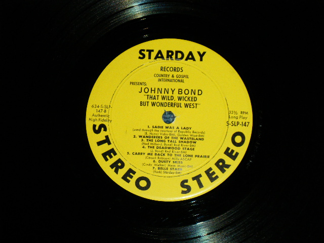 画像: JOHNNY BOND - THEAT WILD, WICKED BUT WONDERFUL WEST  ( Ex/Ex+ Looks: Ex++ : EDSP )  / 1961 US AMERICA ORIGINALSTEREO  Used LP 