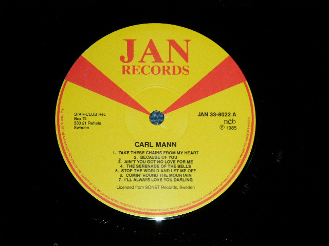 画像: CARL MANN -  THE "MONA LISA" ROCKER : 14 UNISSUED SIDES   ( NEW )  /1985 SWEDEN ORIGINAL  "BRAND NEW" LP