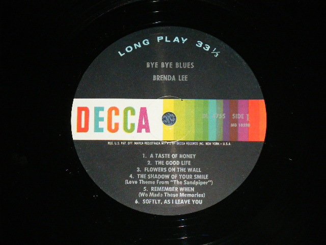 画像: BRENDA LEE -  BYE BYE BLUES  ( MINT-/Ex+++ ) / 1966 US AMERICA ORIGINAL  MONO  Used  LP