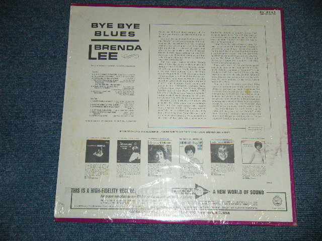画像: BRENDA LEE -  BYE BYE BLUES  ( MINT-/Ex+++ ) / 1966 US AMERICA ORIGINAL  MONO  Used  LP