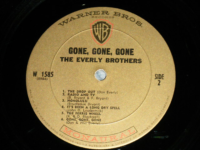 画像: The EVERLY BROTHERS - GONE GONE GONE (Ex+/Ex++)  /1965 US AMERICA ORIGINAL 1st Press "GOLD Label" MONO Used LP