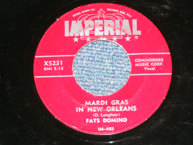 画像: FATS DOMINO - GOING TO THE RIVER : MARDI GRA IN NEW ORLEANS ( Ex++/Ex++ )  / 1953  US AMERICA 2nd Press "RED Label" Used 7" Single 