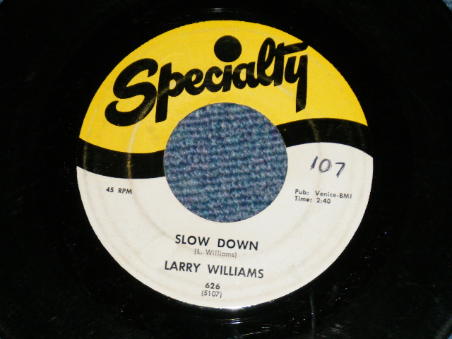 画像: LARRY WILLIAMS - DIZZY MISS LIZZY : SLOW DOWN ( Ex/Ex  WOL )  / 1958 US AMERICA ORIGINAL Used 7" SINGLE 
