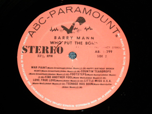 画像: BARRY MANN - WHO PUT THE BOMP ( NEW )  / 1980's Reissue STEREO  "Brand New" LP  